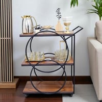 عربية تقديم حديد سطح خشب