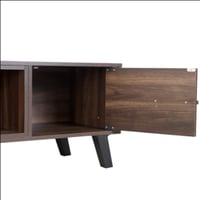 طاولة تلفزيون خشب مع درج و2 أرفف – بني