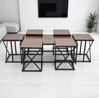 طقم طاولات 6×1 خشب لون بني