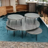 طقم طاولات شاي خشب 1+4 : NJM-ATH05