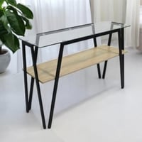 مدخل استقبال خشب مع زجاج