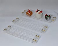 مجموعة ثلاث صواني أكريليك شفاف