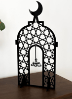 ستاند ديكور من الأكريليك معلق به عبارة عيد مبارك