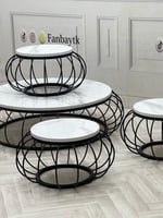 طقم طاولة 5 قطع ارضي أرجل اسود-FANBAYTK