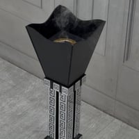 مبخرة اسود بنقشة فضي٠