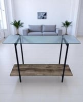 مدخل زجاج مع خشب مقاس 120×35×80