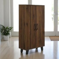 خزانة تنظيم أحذيه من الخشب لون بني