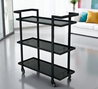 عربية تقديم ترولي 3 دور زجاج اسود