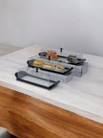 مجموعة ثلاث صواني أكريليك شفاف