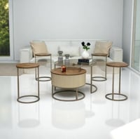 طقم طاولتين متداخلة مع 4 خدمة