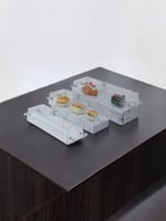 مجموعة ثلاث صواني أكريليك شفاف