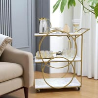 عربية تقديم حديد سطح خشب