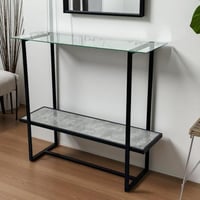 طاولة مدخل كونسول خشب مع زجاج دورين