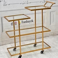 ترولي/ تقديم ٤ دور ذهبي زجاج شفاف