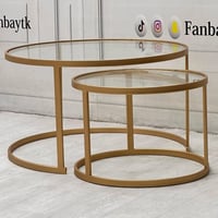 طقم طاولتين ذهبي عصرية