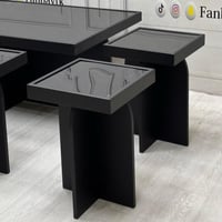 طقم طاولات 4+1 سطح زجاج-FANBAYTK