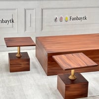 طقم طاولات قهوة خشب