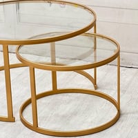 طقم طاولتين ذهبي عصرية