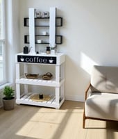 ركن كوفي خشب أبيض – لمسة أناقة وعملية في منزلك أو...