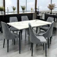 طاولة طعام رخام مع 6 كراسي : FKR_ATH