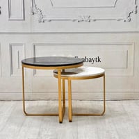 طقم طاولتين بديل الرخام مطفي