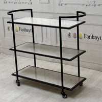 عربية تقديم 3 دور خشب ابيض رخامي