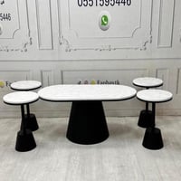 طقم طاولات 5 قطع بتصميم عصري