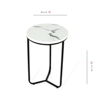 طقم طاولة تقديم مع 4 طاولات خدمة لون اسود سطح خشب