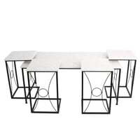 طقم طاولات ضيافة 5 قطعه مستطيله لون اسود