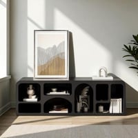 طاوله بلازما انيقه بالخشب الاسود