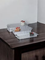 مجموعة ثلاث صواني أكريليك شفاف