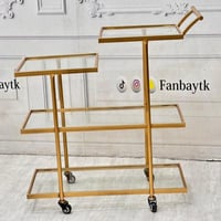 ترولي/ تقديم ٤ دور ذهبي زجاج شفاف