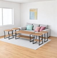 طقم طاولات قهوة خشب 1+4 : SHML-TS