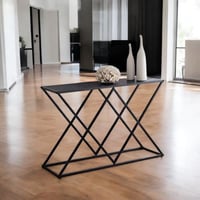 طاولة مدخل ام دي اف و حديد اسود - 100×30×90 سم