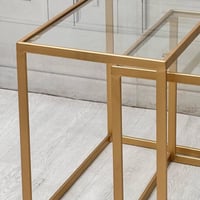 طقم طاولة جانبية متداخلة بلمسة عصرية لون ذهبي