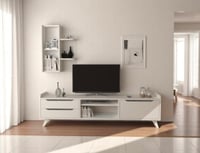 طاولة بلازما عصرية باللون الابيض