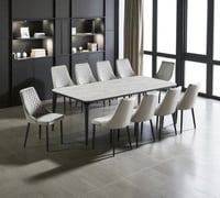 طاولة طعام بديل رخام 10 رمادي كرسي-SH