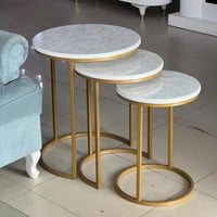 طقم طاولة خدمة 3 قطع ذهبي