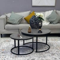 طقم طاولتين كنب لون رمادي