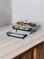 مجموعة ثلاث صواني أكريليك شفاف