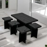 طقم طاولات 1 +4 سطح زجاجي