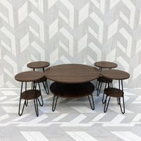 طقم طاولات4×1خشب لون بني دورين