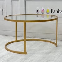 طقم طاولتين ذهبي عصرية