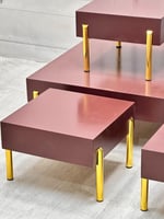 طقم طاولات ضيافة ارضي بني