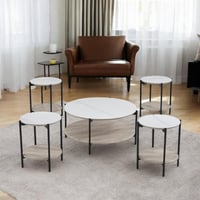 طقم طاولات سيراميك وخشب 5 قطع : SHML