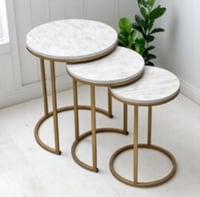 طقم طاولة خدمة 3 قطع ذهبي