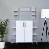 ركن قهوة خشبي للمنزل 3 ادراج وارفف خشب ماليزي لون...