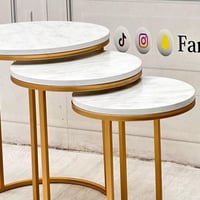 طقم طاولة خدمة 3 قطع ذهبي-FANBAYTK