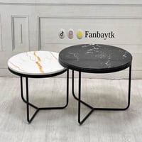 طقم طاولتين بديل الرخام مطفي-FANBAYTK