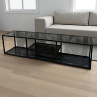 طاولة بلازما زجاج اسود